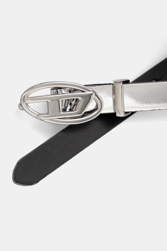 Usnjen pas Diesel OVAL D-LOGO B-1DR X10538.P1660 srebrna SS26