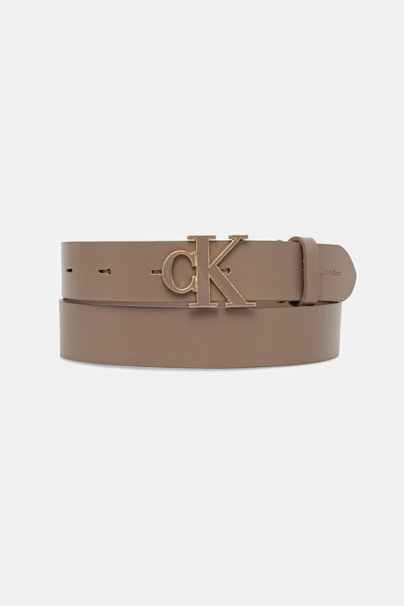 Calvin Klein pasek damski skórzany beżowy LV04F7073G