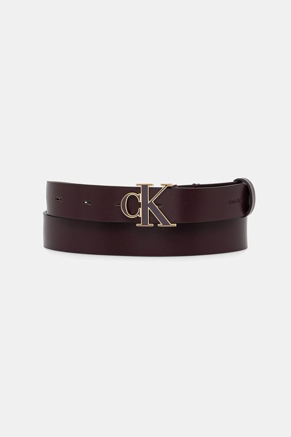 Calvin Klein opasok dámsky kožený burgundské LV04F7073G