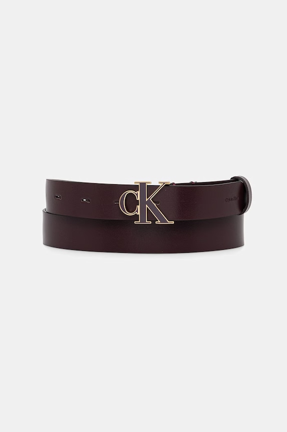 Calvin Klein opasok dámsky kožený burgundské LV04F7073G