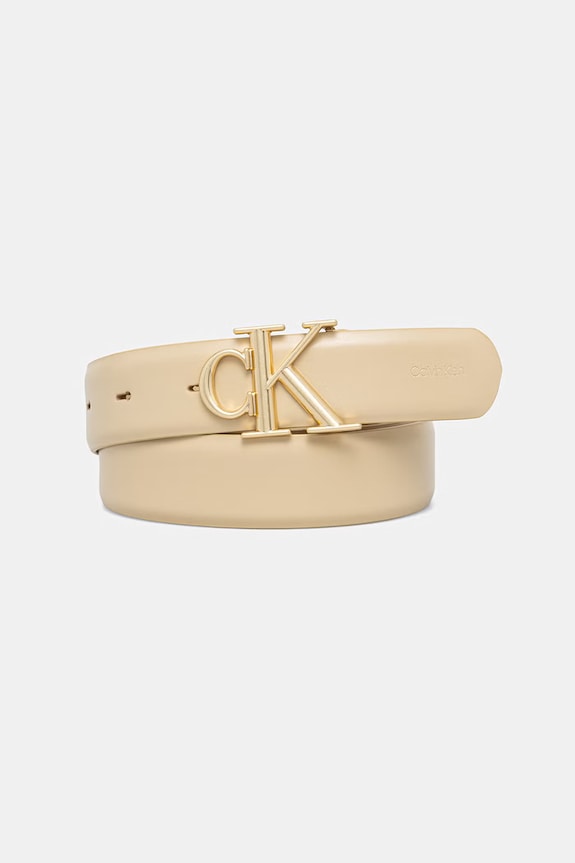 Calvin Klein pasek damski skórzany beżowy LV04F7074G