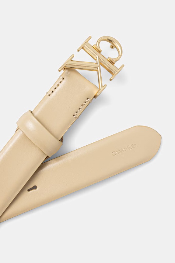 Calvin Klein pasek damski skórzany LV04F7074G beżowy SS26