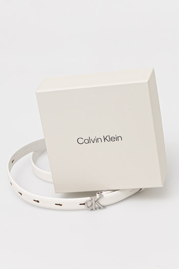 Akcesoria Calvin Klein pasek damski skórzany LV04F7085G biały