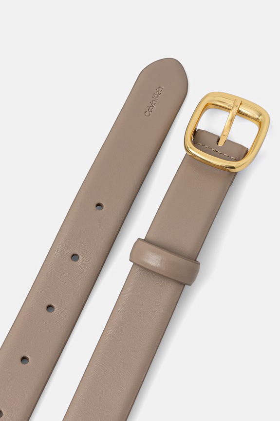 Calvin Klein pasek damski skórzany LV04F7100G beżowy SS26