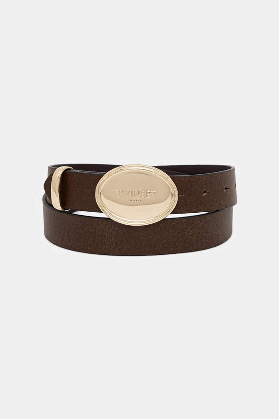 Usnjen pas Twinset rjava 261TA4130