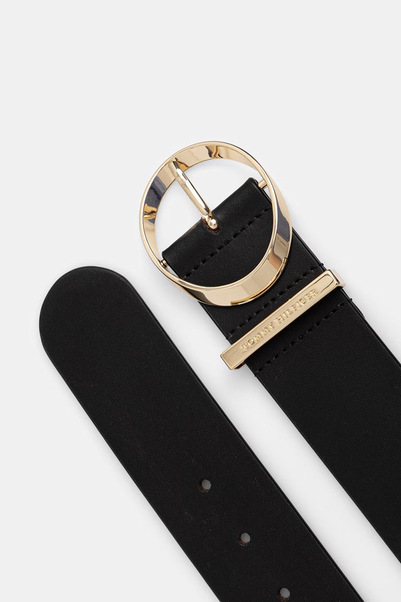 Tommy Hilfiger široký opasok dámsky kožený AW0AW18563 čierna SS26