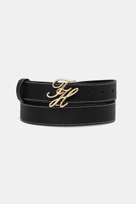 Tommy Hilfiger opasok dámsky kožený čierna AW0AW18568