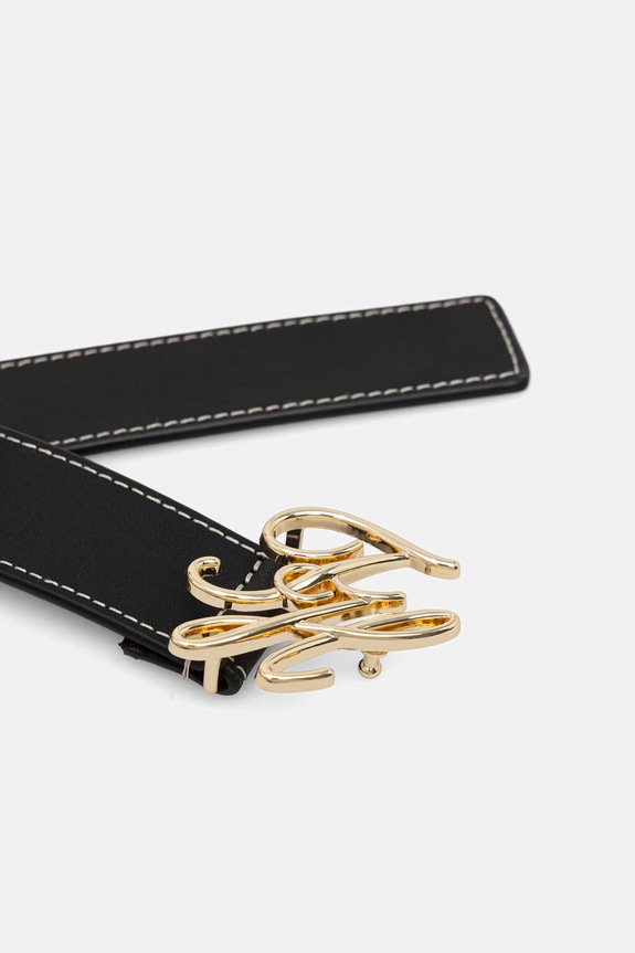 Tommy Hilfiger opasok dámsky kožený AW0AW18568 čierna SS26