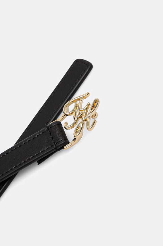 Tommy Hilfiger curea pentru femei, din piele AW0AW18609 negru SS26