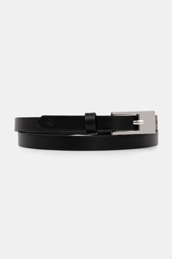 United Colors of Benetton Cintura da donna in similpelle nero 6NPGVL001