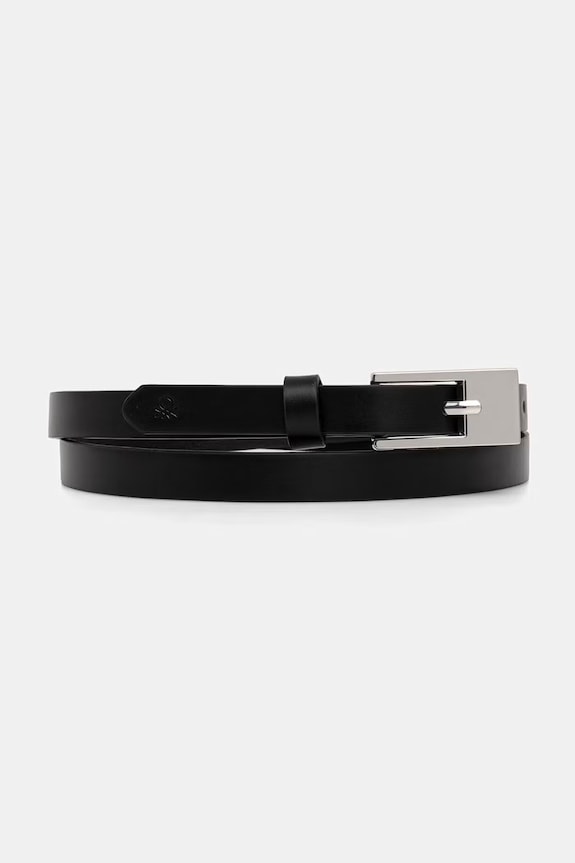 United Colors of Benetton Cintura da donna in similpelle nero 6NPGVL001