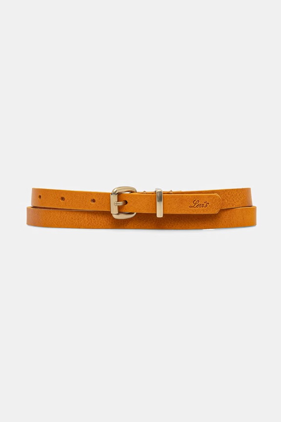 Levi's pasek skórzany DILLON NARROW pomarańczowy 005BX