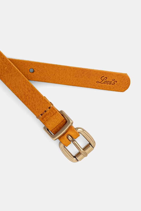 Levi's pasek skórzany DILLON NARROW 005BX pomarańczowy SS26