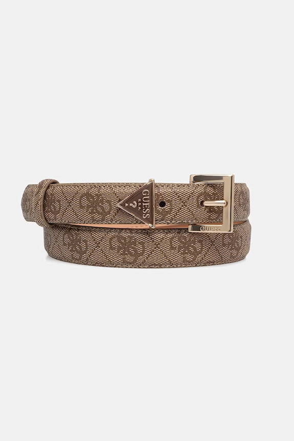 Guess remen za žene od imitacije kože NOELLE bež BW9291.P5425