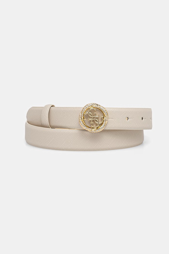Pásek Guess imitace kůže béžová BW9343.P6225