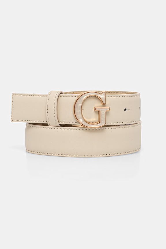 Guess pasek imitacja skóry licowej beżowy BW9345.P6230