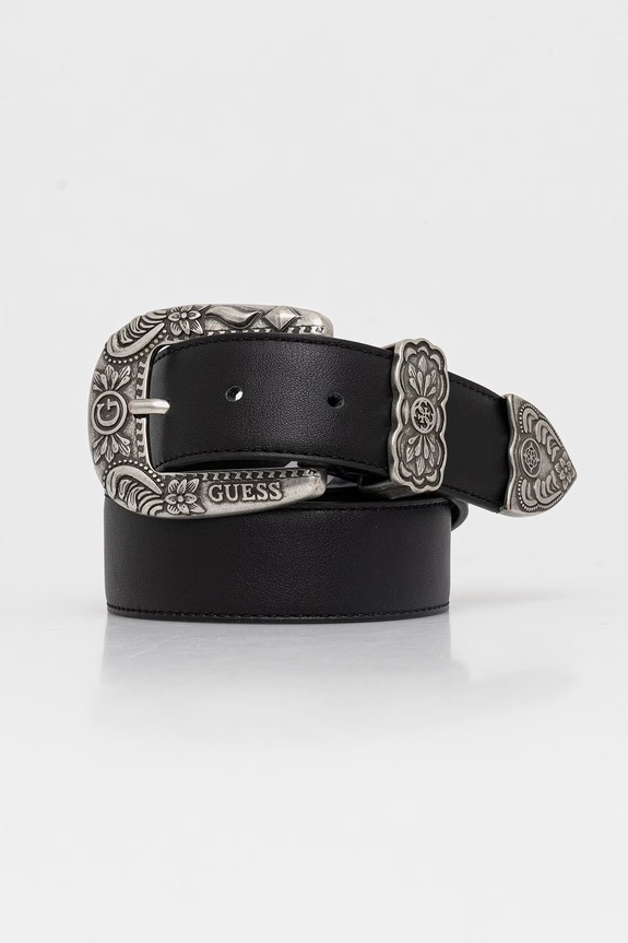 Ремінь Guess імітація лицьової шкіри чорний BW9346.P6235