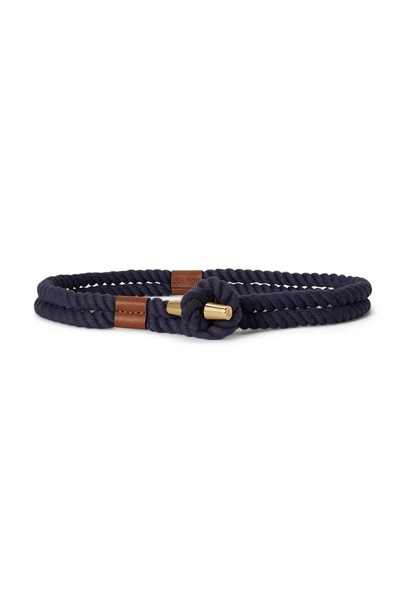 Lauren Ralph Lauren ζώνη γυναικεία βαμβακερή σκούρο μπλε 412935800