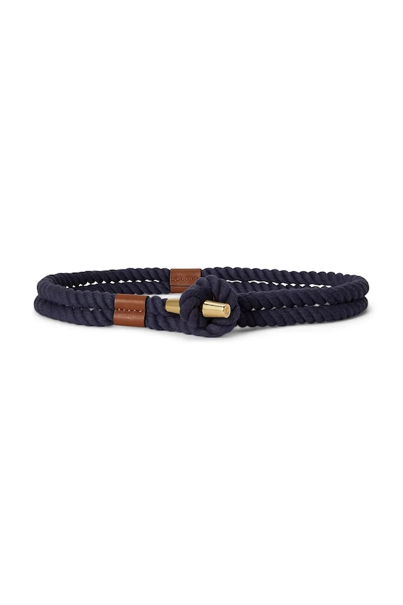 Lauren Ralph Lauren ζώνη γυναικεία βαμβακερή σκούρο μπλε 412935800