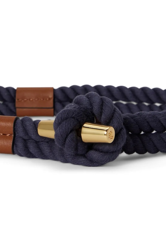 Lauren Ralph Lauren ζώνη γυναικεία βαμβακερή 412935800 σκούρο μπλε SS26