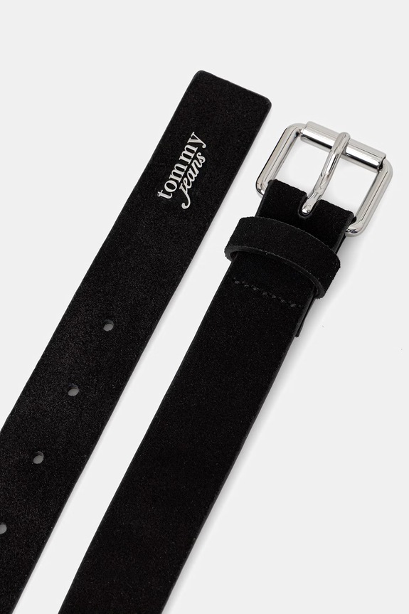 Tommy Jeans pasek damski zamszowy AW0AW18503 czarny SS26