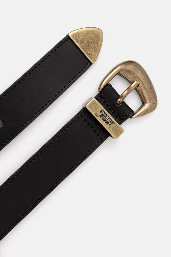Tommy Jeans curea pentru femei, din piele AW0AW18845 negru SS26