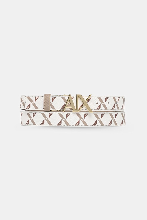Armani Exchange pasek dwustronny damski z imitacji skóry beżowy XW001203.AF17155