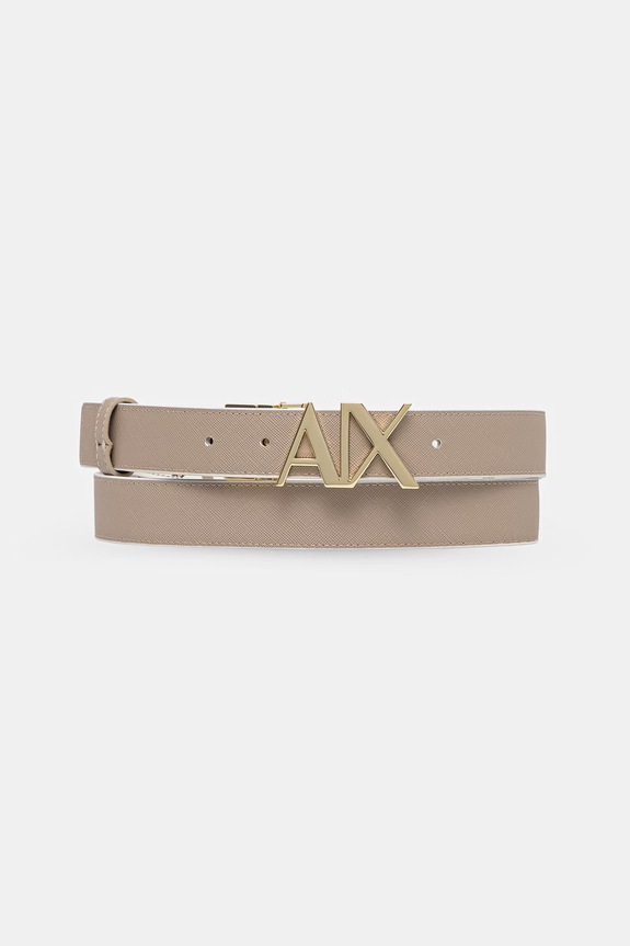 Armani Exchange pasek dwustronny damski z imitacji skóry XW001203.AF17155 beżowy SS26