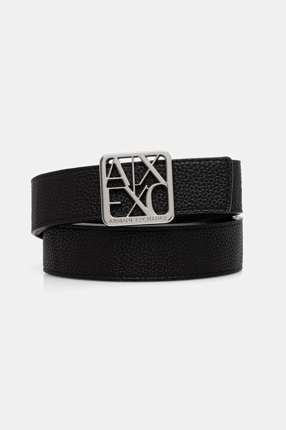 Armani Exchange pasek dwustronny imitacja skóry licowej czarny XW001598.AF15774