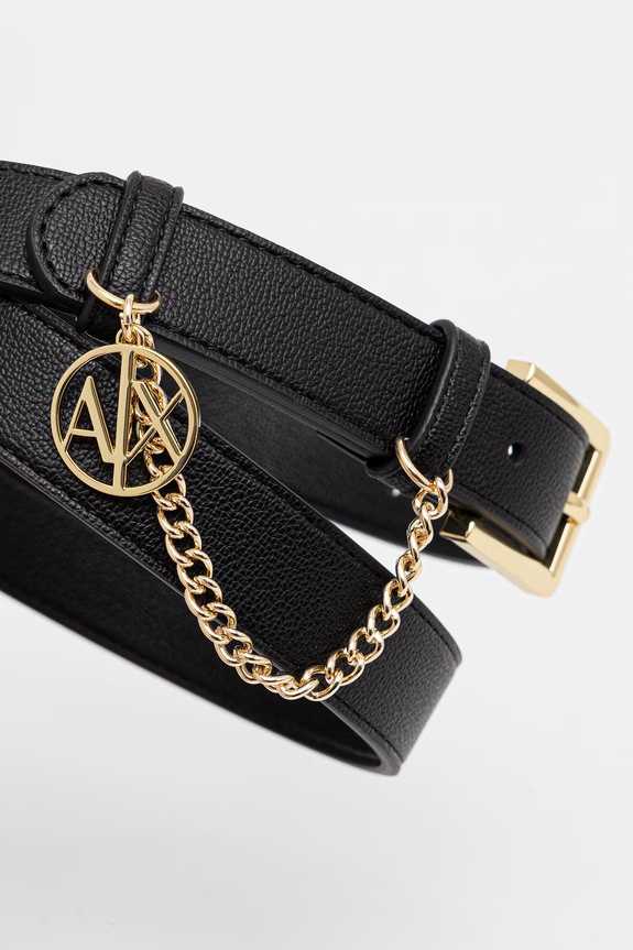 Armani Exchange opasok dámsky z imitácie kože XW002622.AF22692 čierna SS26
