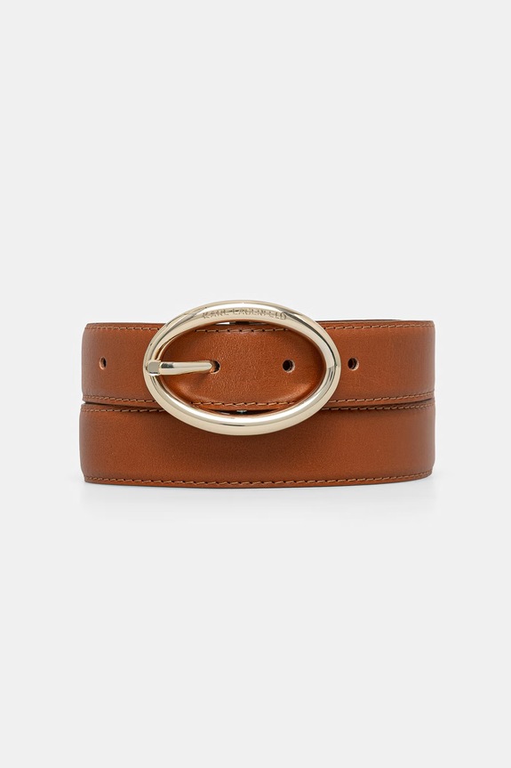 Karl Lagerfeld pasek damski skórzany K/ESSENTIAL brązowy B2W33035