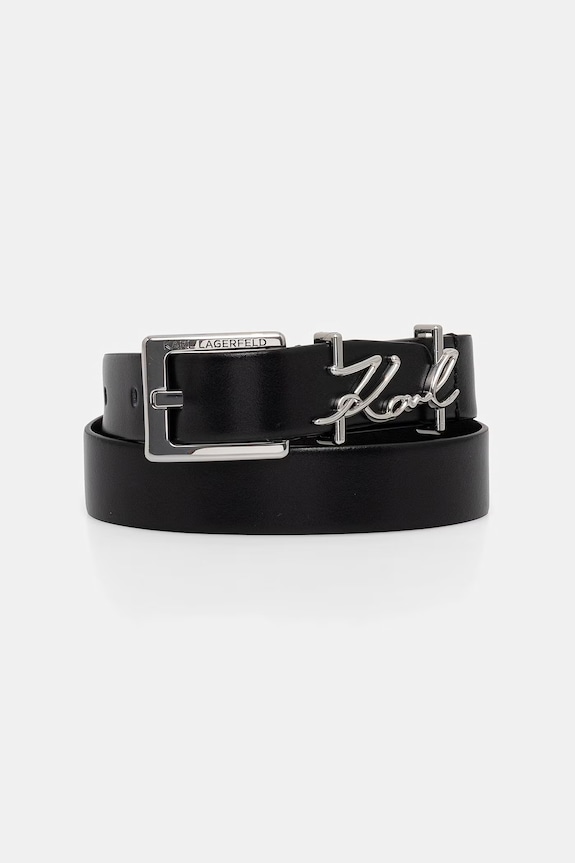 Dámsky kožený opasok Karl Lagerfeld K/SIGNATURE čierna B2W33038