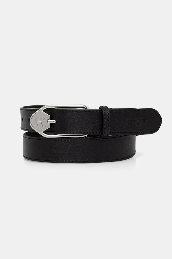 Δερμάτινη ζώνη Karl Lagerfeld Jeans μαύρο B2W33009