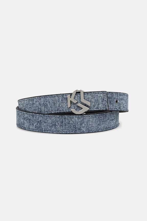 Ζώνη Karl Lagerfeld Jeans απομίμηση λείου δέρματος μπλε B2W33011