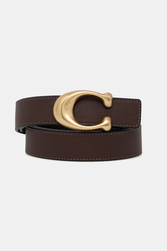 Coach curea reversibilă pentru femei, din piele maro CEB68
