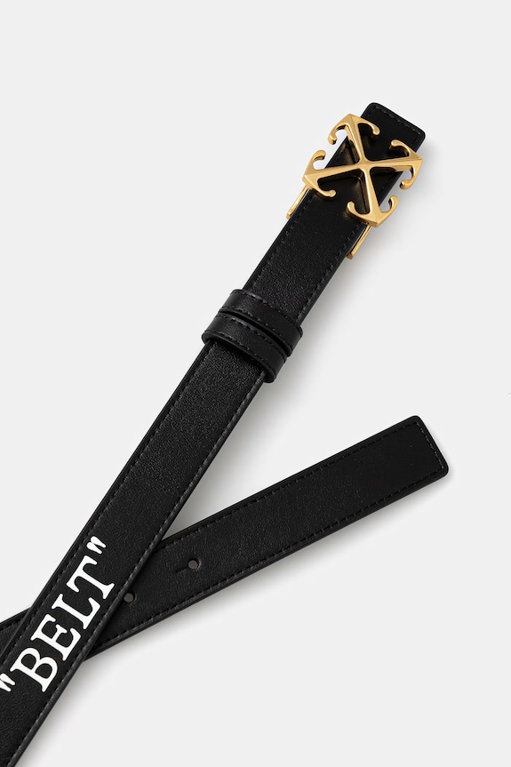 Off-White ремінь шкіряний жіночий OWRB13AC99LEA001 чорний SS26