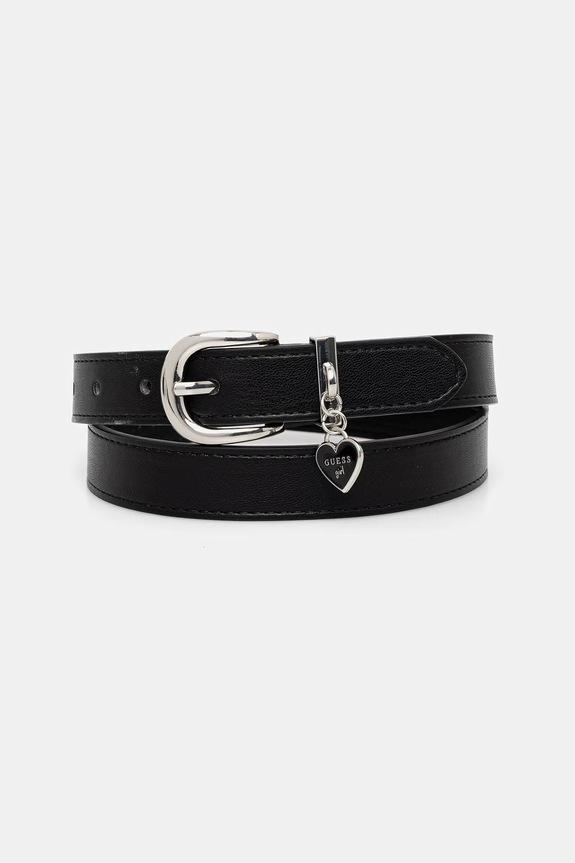 Guess pasek dziecięcy z imitacji skóry czarny J6GZ27.WHEG0.PPY2.M
