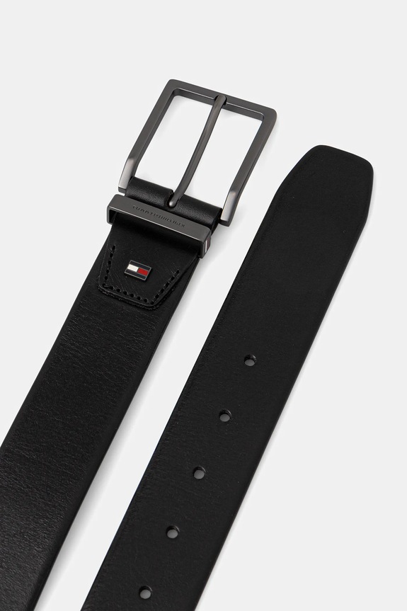 Tommy Hilfiger curea de piele AM0AM13943 negru SS26