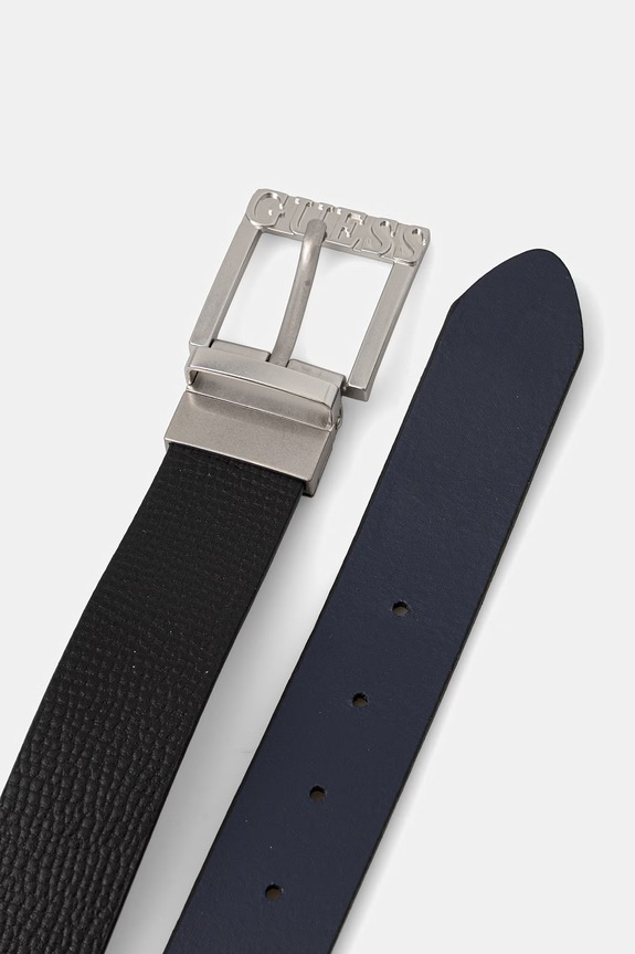 Dodatki Usnjen dvostranski pas Guess BM7860.P6135 črna