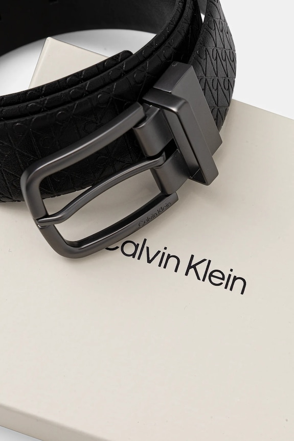 Doplňky Oboustranný kožený pásek Calvin Klein LV04D7042G černá