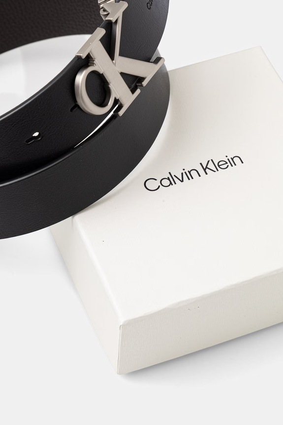 Calvin Klein pasek dwustronny męski skórzany czarny LV04D7049G