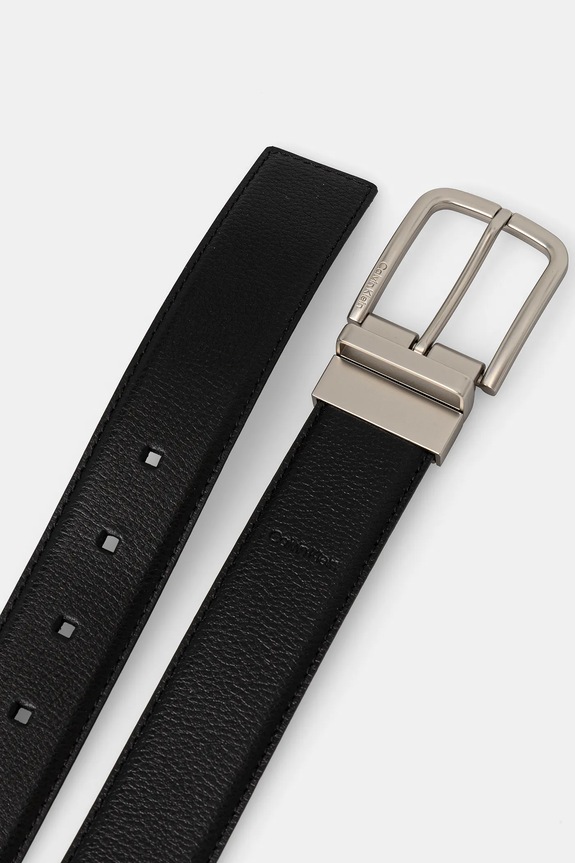 Oboustranný kožený pásek Calvin Klein LV04D7050G černá SS26