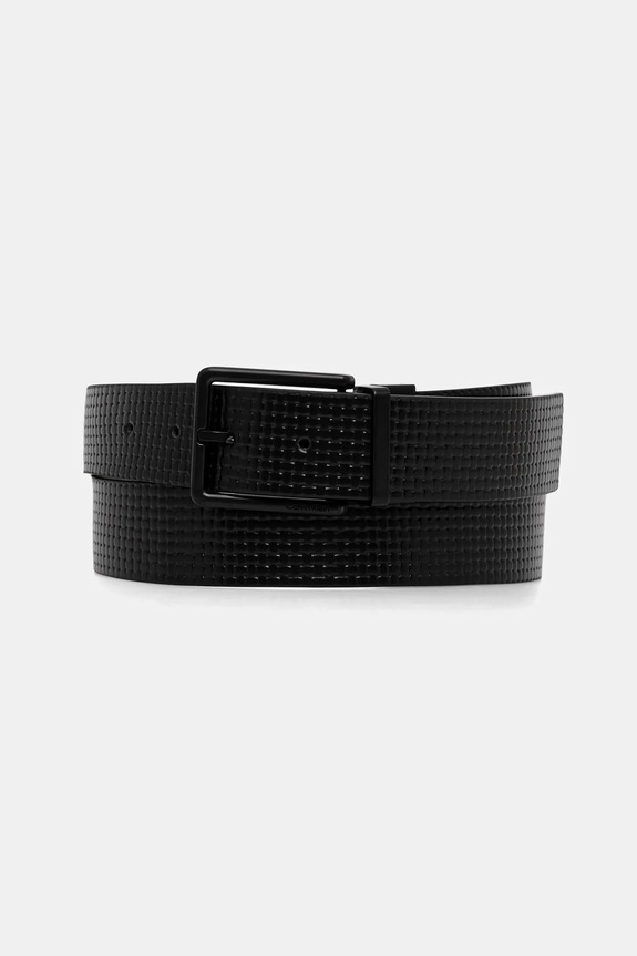 Opasok Calvin Klein imitácia kože čierna LV04D7092G
