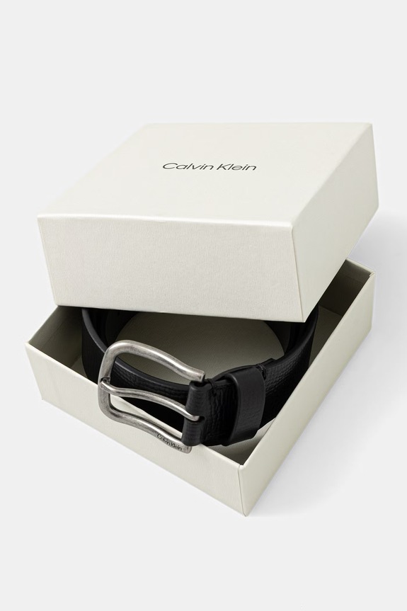 Doplnky Calvin Klein opasok pánsky kožený LV04D7069G čierna