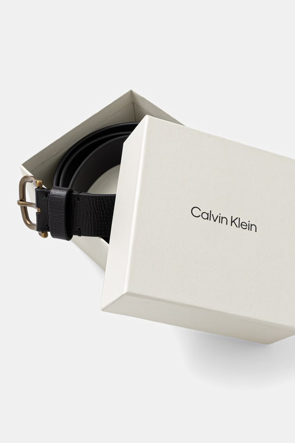 Doplnky Calvin Klein opasok pánsky kožený LV04D7069G čierna