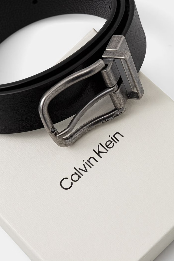Akcesoria Calvin Klein pasek dwustronny męski skórzany LV04D7071G czarny