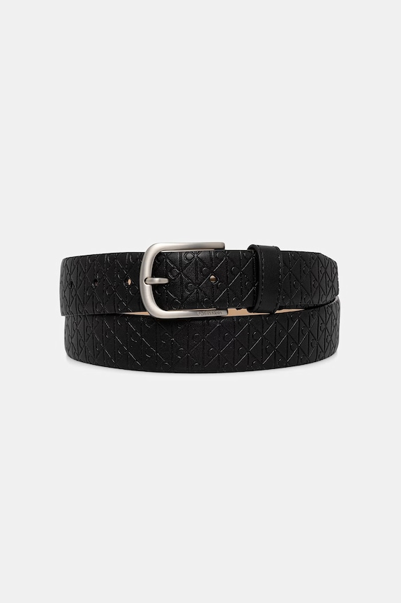 Calvin Klein opasok pánsky kožený čierna LV04D7074G
