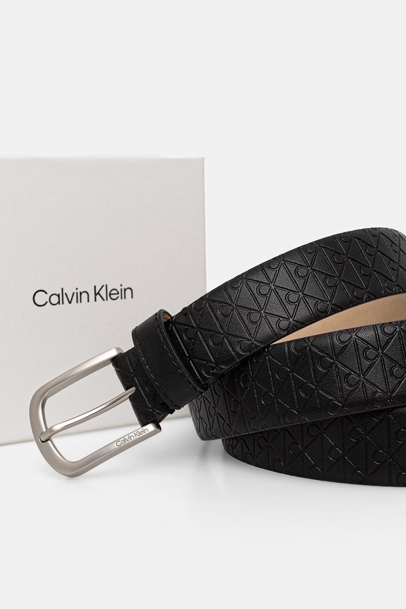 Doplnky Calvin Klein opasok pánsky kožený LV04D7074G čierna