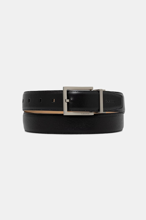 Calvin Klein opasok pánsky kožený čierna LV04D7077G