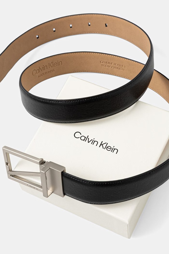 Doplnky Calvin Klein opasok pánsky kožený LV04D7077G čierna
